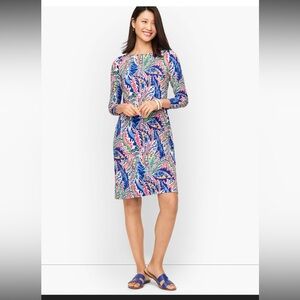 Talbots Jersey Shift Dress Botanical Paisley. Size XL.